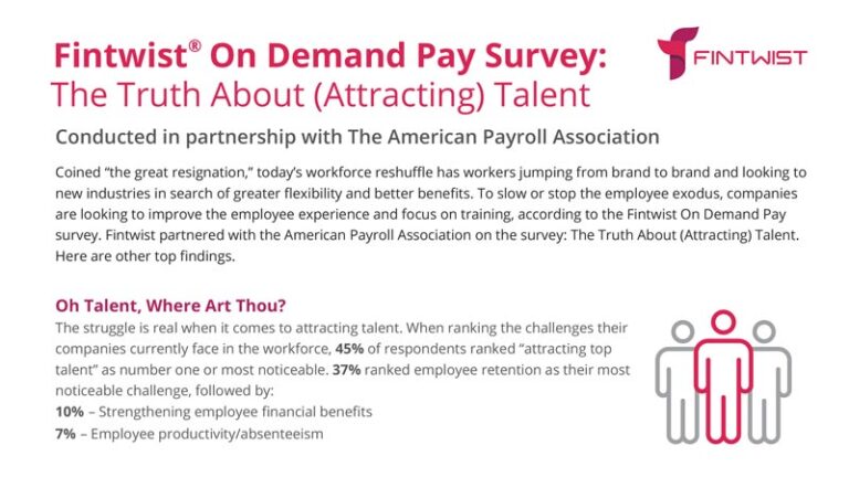 Fintwist® On Demand Pay Survey: The Truth About (Attracting) Talent